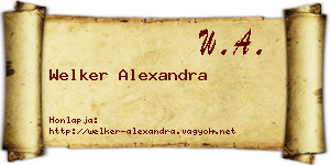 Welker Alexandra névjegykártya